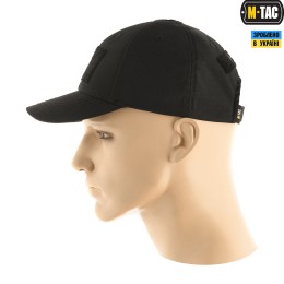 M-Tac бейсболка тактическая Elite Flex с тефлоновой пропиткой рип-стоп черная
