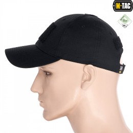M-Tac бейсболка с липучкой Flex рип-стоп черная