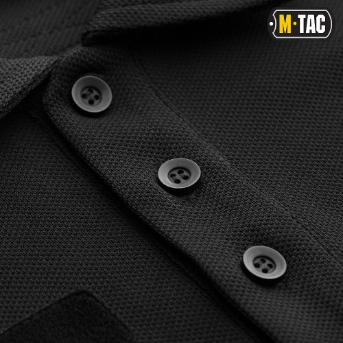 M-Tac футболка поло з велкро 65/35 чорна