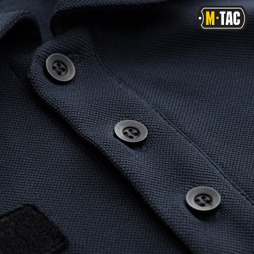 M-Tac футболка поло тактична 65/35 з велкро dark navy blue