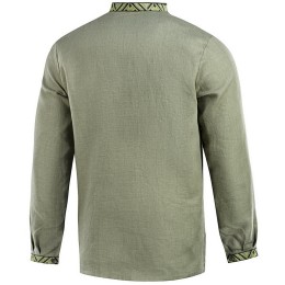 M-Tac вышиванка 100% лён олива