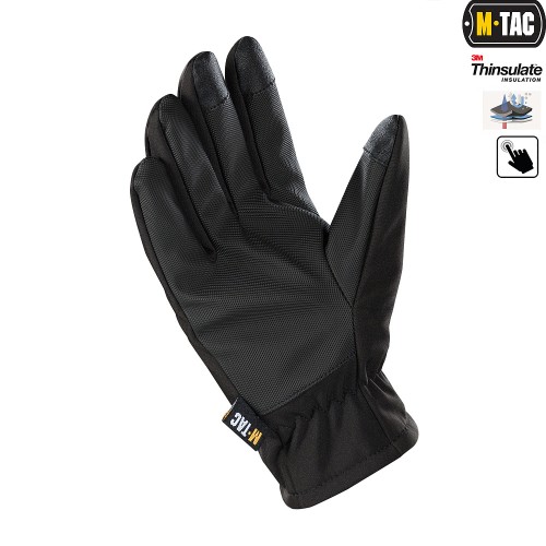 M-Tac перчатки зимние softshell Thinsulate черные