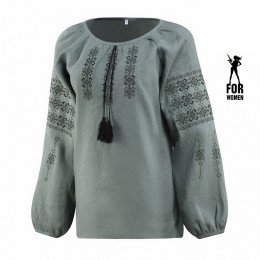 M-Tac вишиванка жіноча 100% льон сіро-зелена