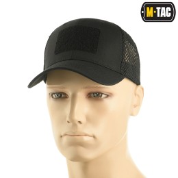 M-Tac бейсболка с липучкой и сеткой Flex рип-стоп Black