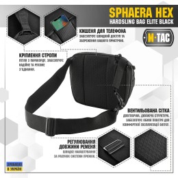 M-Tac сумка Sphaera Hex Hardsling Bag Elite Black