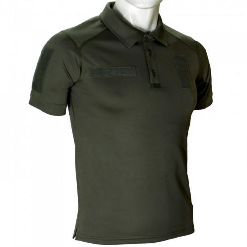 Мілітарка™ футболка поло CoolMax з велкро National Guard олива