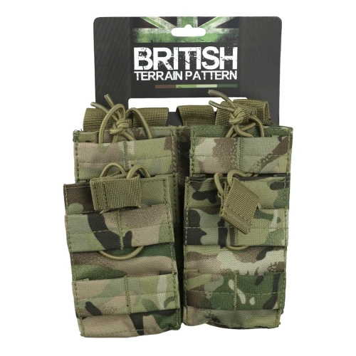 Подсумок двойной открытый на 4 магазина AK / AR Kombat UK MOLLE BTP
